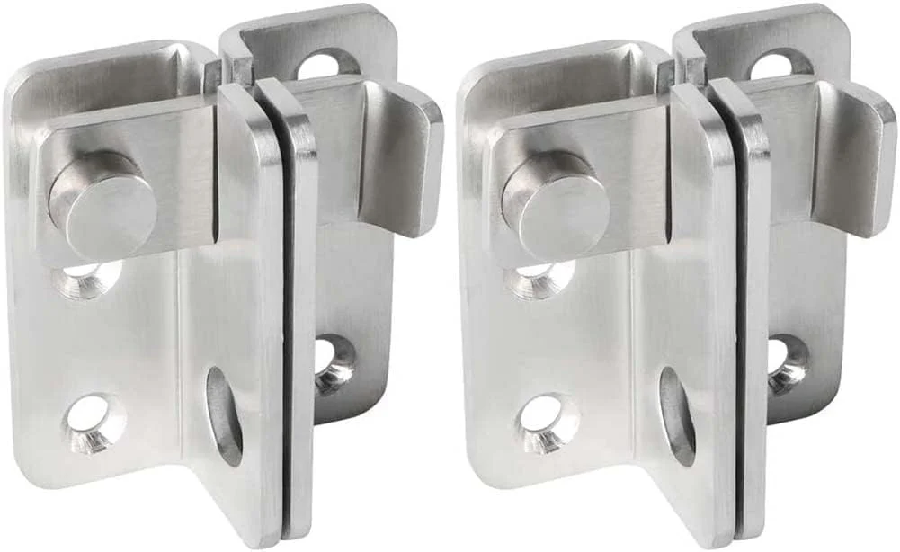 قفل چرخشی SYOSI، دو عدد، ضخامت 3 میلی‌متر، قفل درب ایمنی سنگین، مناسب برای درب‌های دوتایی، پنجره، انبار، کمد، کشو، کابینت، گاراژ، استیل ضد زنگ، نیکل برس خورده