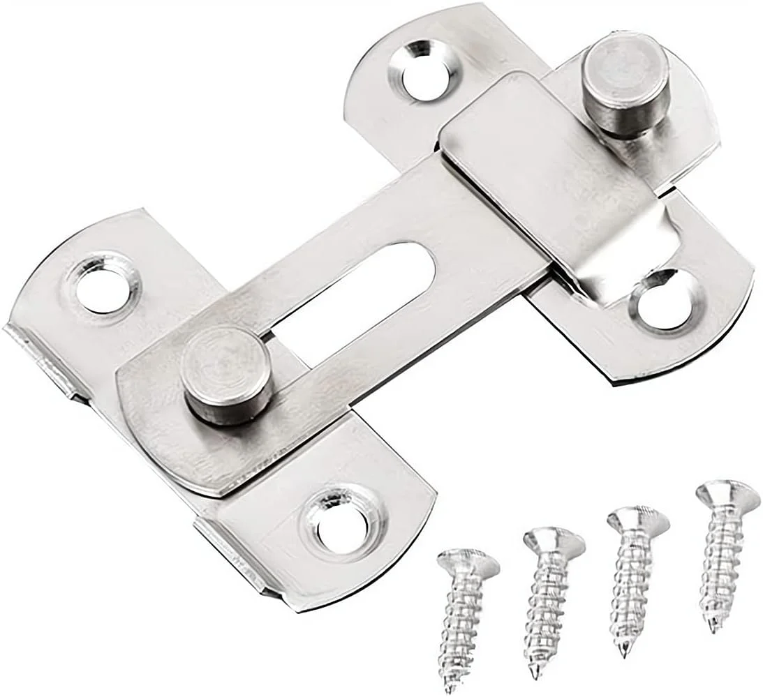 قفل زبانه ای استیل ضد زنگ SYOSI، قفل کشویی میله ای ایمنی درب برای دروازه، کابینت، حصار، پنجره، 3 اینچ