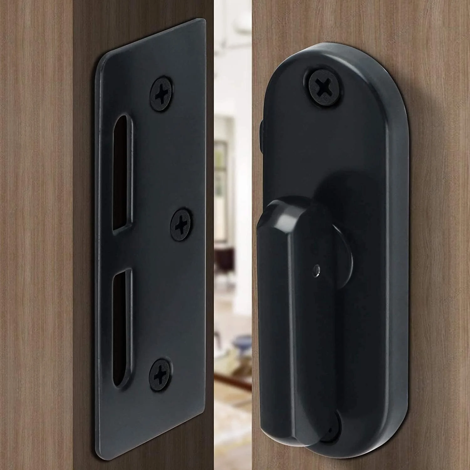 قفل استیل ضد زنگ SYOSI، بست درب، قفل های ضامن سنگین، برای آشپزخانه حمام درب های کشویی متحرک پنجره ها درب های انبار، روکش مشکی