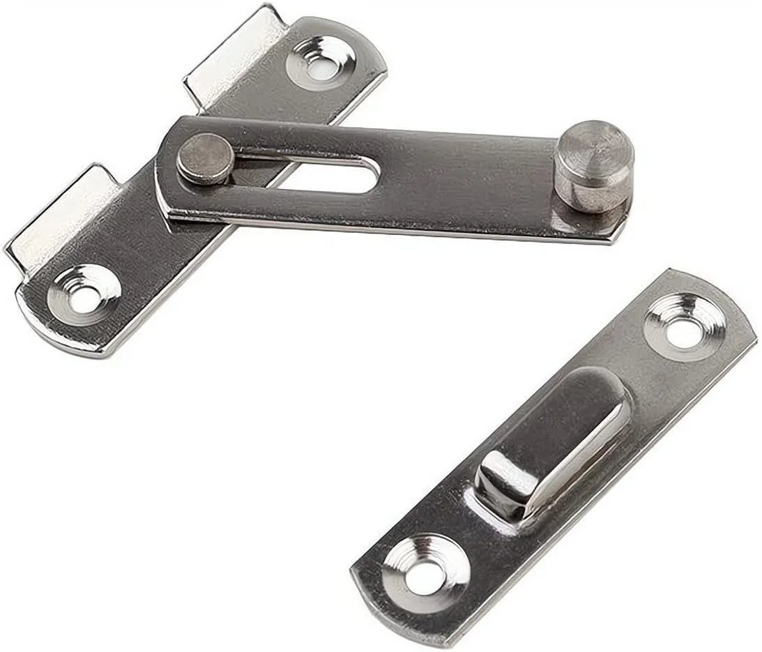 قفل زبانه ای استیل ضد زنگ SYOSI، قفل کشویی میله ای ایمنی درب برای دروازه، کابینت، حصار، پنجره، 3 اینچ