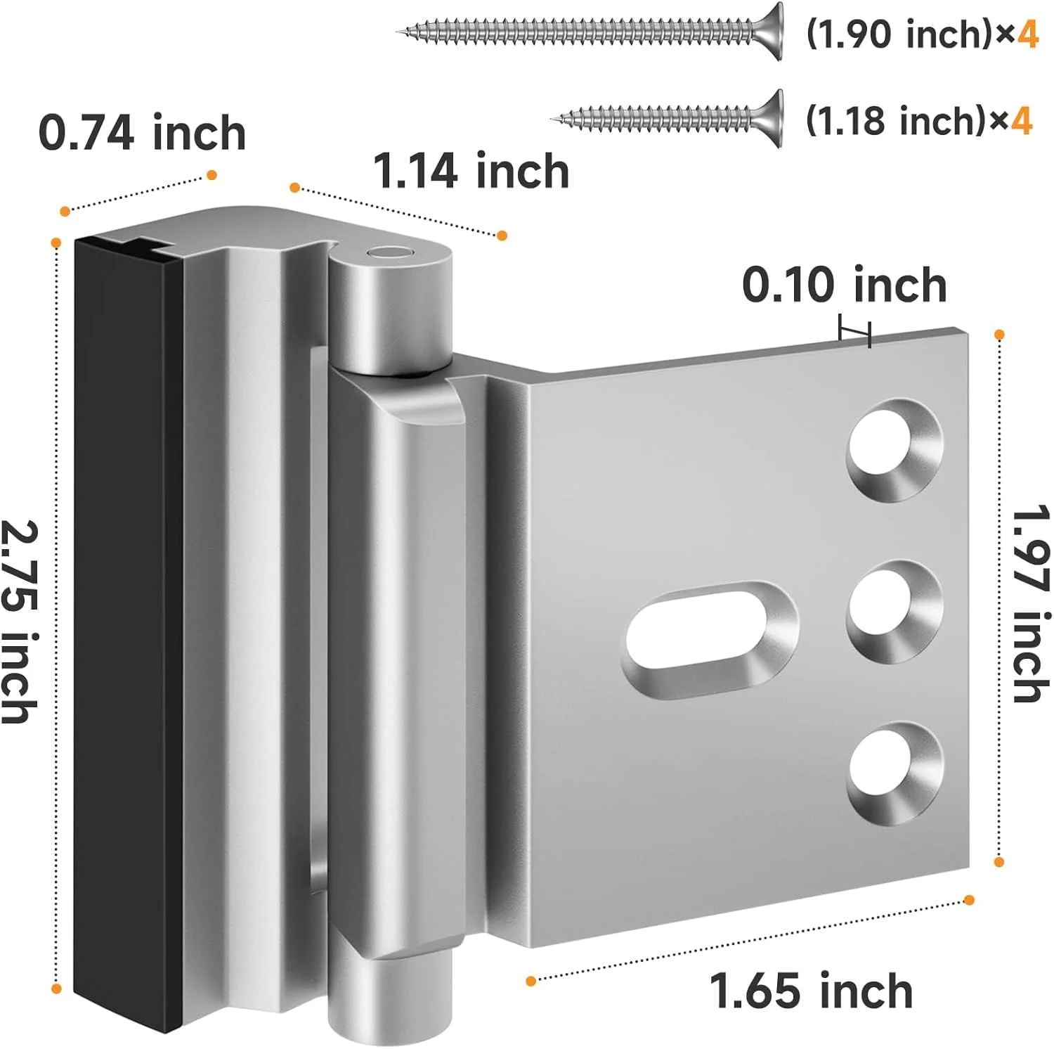 قفل تقویت درب ضد کودک تزویق، نصب آسان، قفل درب امنیتی سنگین برای ایمنی خانه، زبانه درب امنیتی لولای درب امنیتی