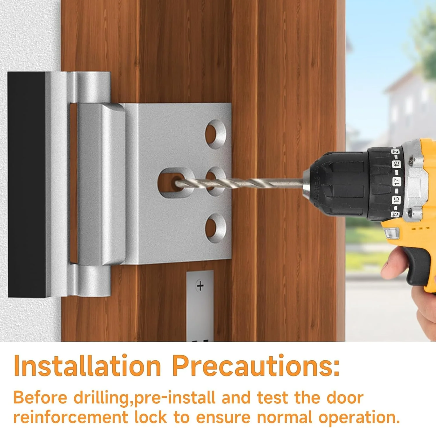قفل تقویت درب ضد کودک تزویق، نصب آسان، قفل درب امنیتی سنگین برای ایمنی خانه، زبانه درب امنیتی لولای درب امنیتی