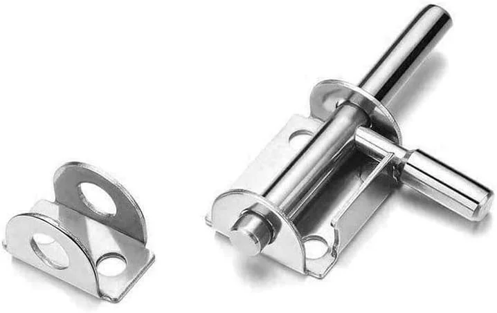 2 عدد قفل درب استیل ضد زنگ، قفل کشویی جامد، بست قفل، سخت افزار خانگی، قفل درب توالت