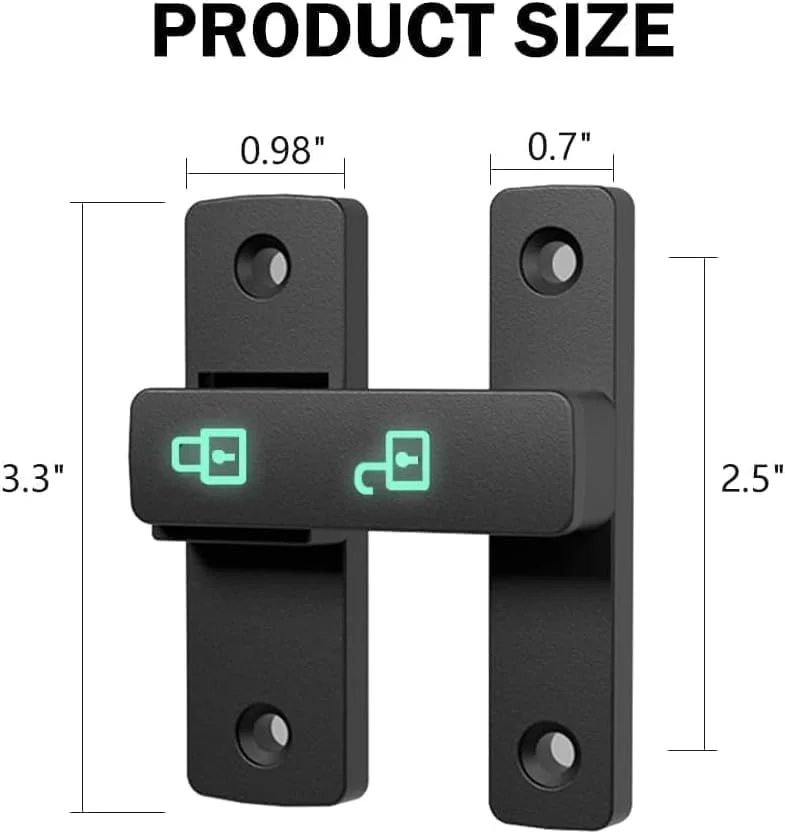 قفل درب SWIUKPHE، زبانه سنگین 180 درجه، قفل درب انبار، قفل درب برای درب های کشویی، باغ، حمام، انبار (قفل درب 180 درجه)
