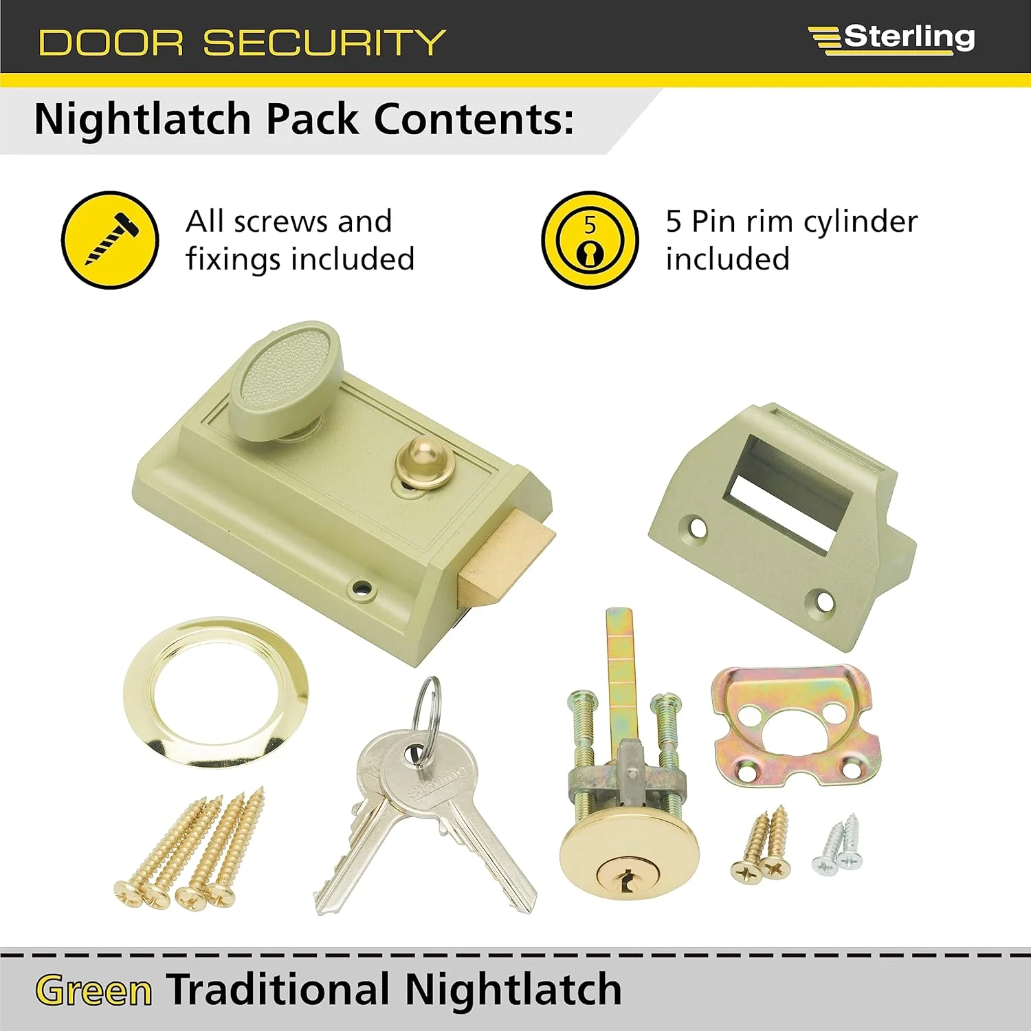 شب بند استرلینگ NLS601 Nls 601 با کلید برای درب استاندارد، شامپاین