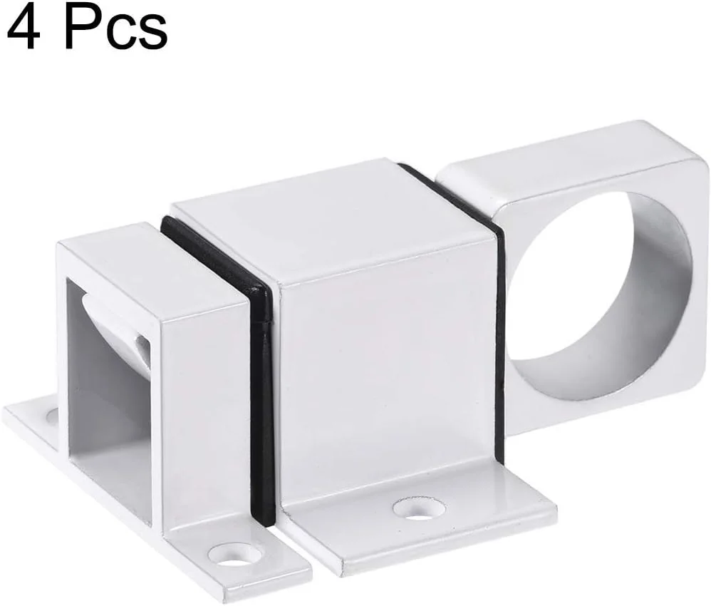 قفل زبانه درب SYOSI، قفل فنری خودکار امنیتی از جنس آلیاژ آلومینیوم برای پنجره و دروازه، 4 عدد (سفید)