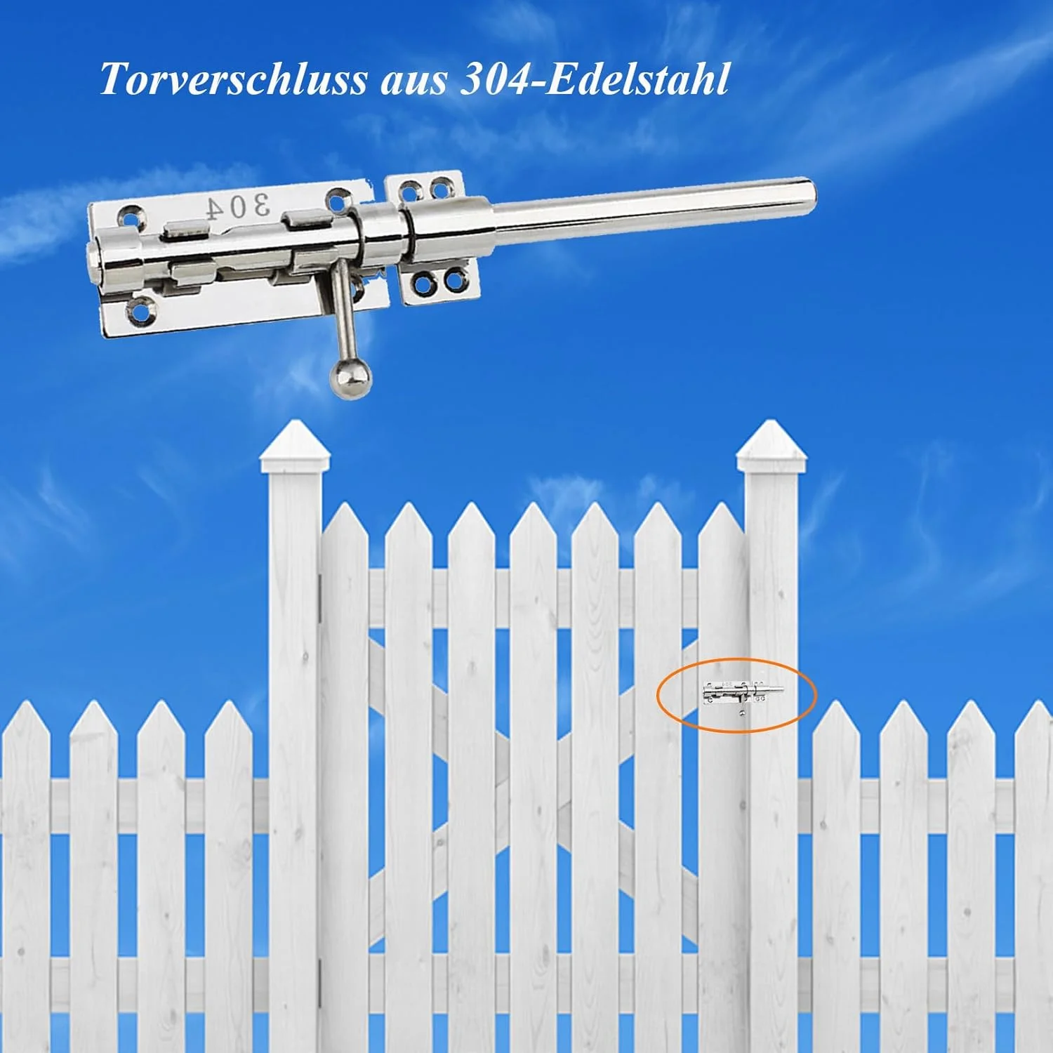 قفل درب کشویی استیل 304، قفل دروازه، قفل کشویی سنگین، قفل امنیتی ضخیم شده، قفل سخت افزاری درب، قفل بشکه ای قابل قفل