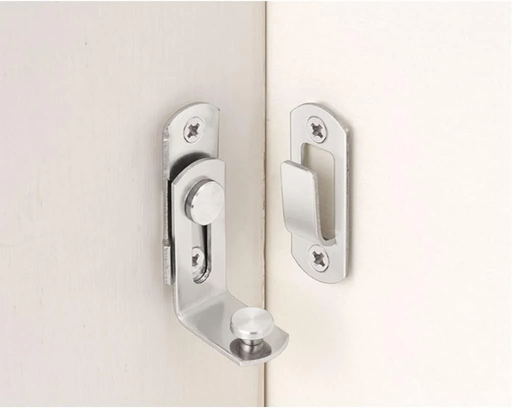 قفل درب زاویه راست فولاد ضد زنگ، قفل درب زاویه راست 90 درجه، سگک درب اتاق، سگک درب کشویی، سگک درب حمام انبار، شیک و کاربردی