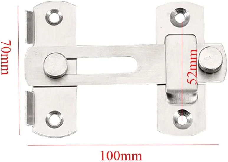 قفل چرخشی درب 2 عددی، قفل های ضامن دار استیل ضد زنگ برای درب، قفس حیوانات خانگی، کمد - 4 اینچ