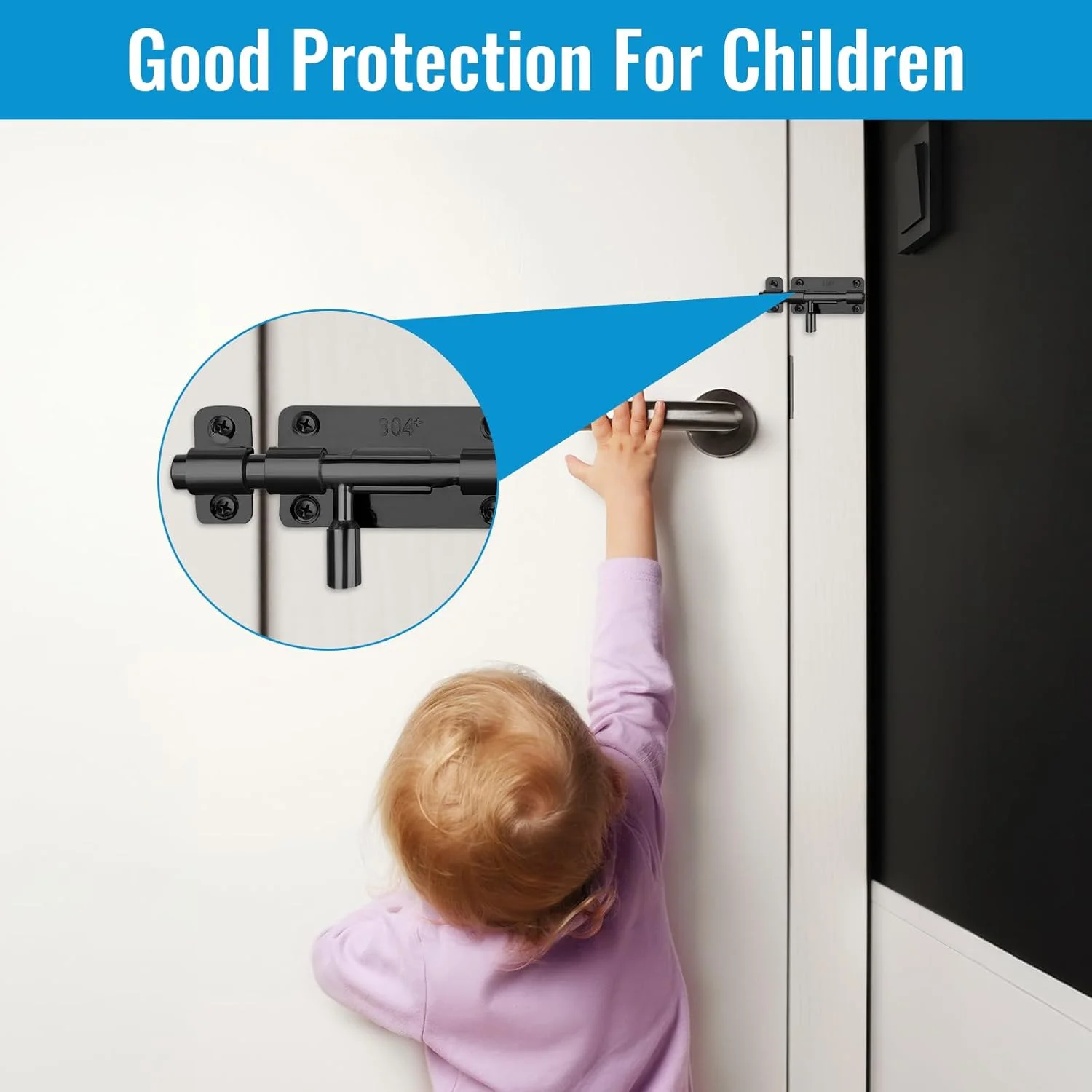 قفل زبانه ای درب استیل ضد زنگ، بسته 2 عددی قفل درب با 12 پیچ، قفل کشویی 4 اینچی، قفل زبانه ای، قفل کشویی مشکی، قفل درب امنیتی داخلی و خارجی برای دروازه، پنجره، حصار