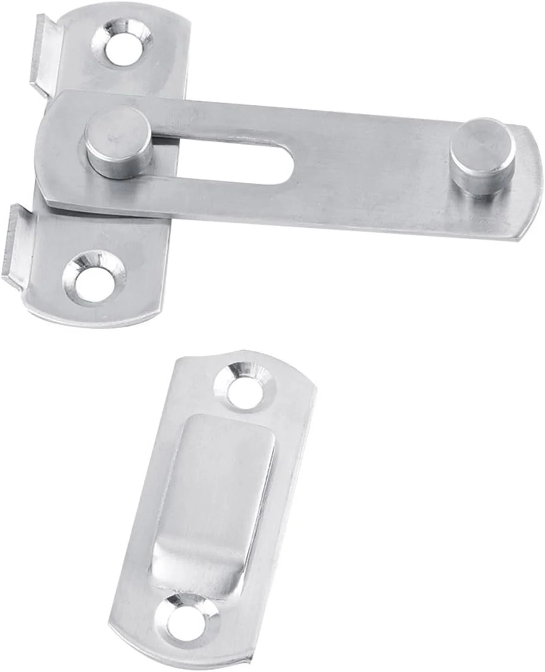 قفل کشویی درب استیل ضد زنگ، قفل زبانه درب داخلی، قفل کابینت به همراه پیچ، مناسب برای پنجره، اتاق پرو، درب حمام و کمد