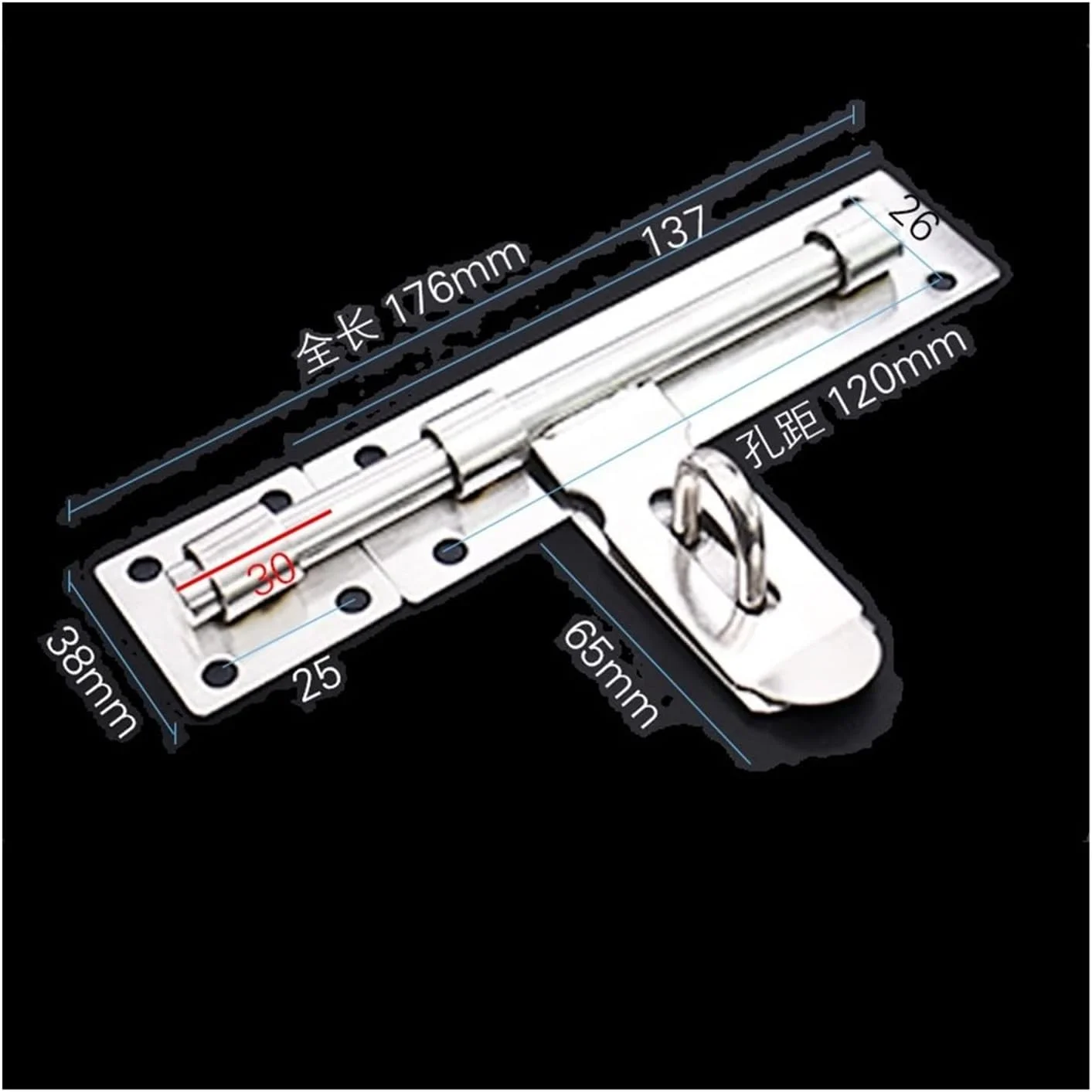 قفل زبانه استیل ضد زنگ درب، قفل درب سگکی، قفل زبانه درب خانگی به سبک قدیمی، قفل زبانه ضد سرقت درب، قفل زبانه درب، قفل درب (رنگ: 1001)