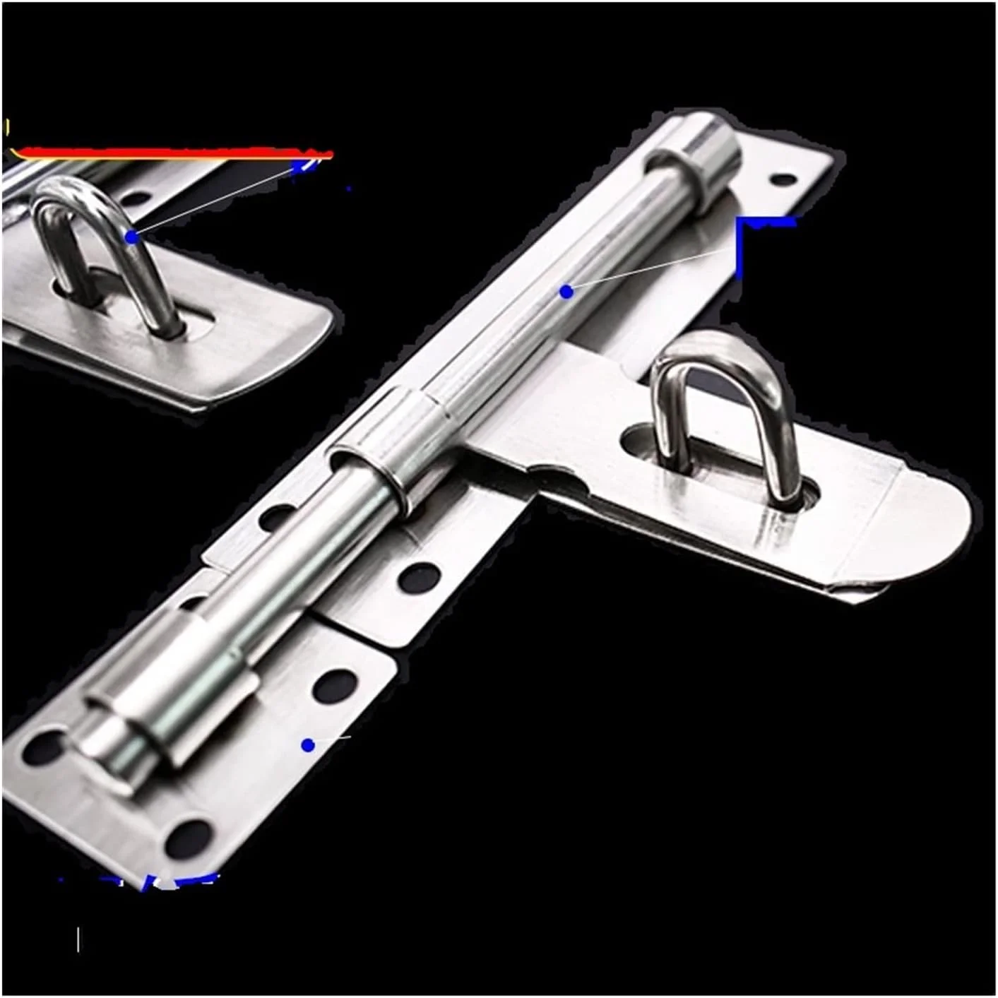 قفل زبانه استیل ضد زنگ درب، قفل درب سگکی، قفل زبانه درب خانگی به سبک قدیمی، قفل زبانه ضد سرقت درب، قفل زبانه درب، قفل درب (رنگ: 1001)