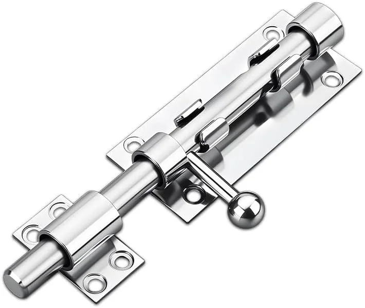 قفل درب استیل ضد زنگ سنگین 4 اینچی، قفل کشویی برای درب حمام، اتاق خواب، سوله و کابینت، روکش نقره ای ضد زنگ قفل درب استیل ضد زنگ سنگین 4 اینچی، قفل کشویی برای درب حمام، اتاق خواب، سوله و کابینت، روکش نقره ای ضد زنگ