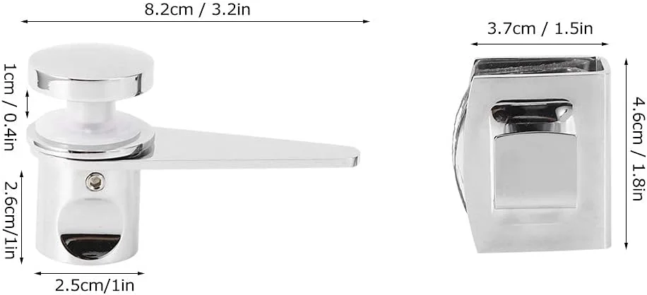 قفل درب استیل ضد زنگ 304 مناسب برای درب شیشه ای حمام و سرویس بهداشتی
