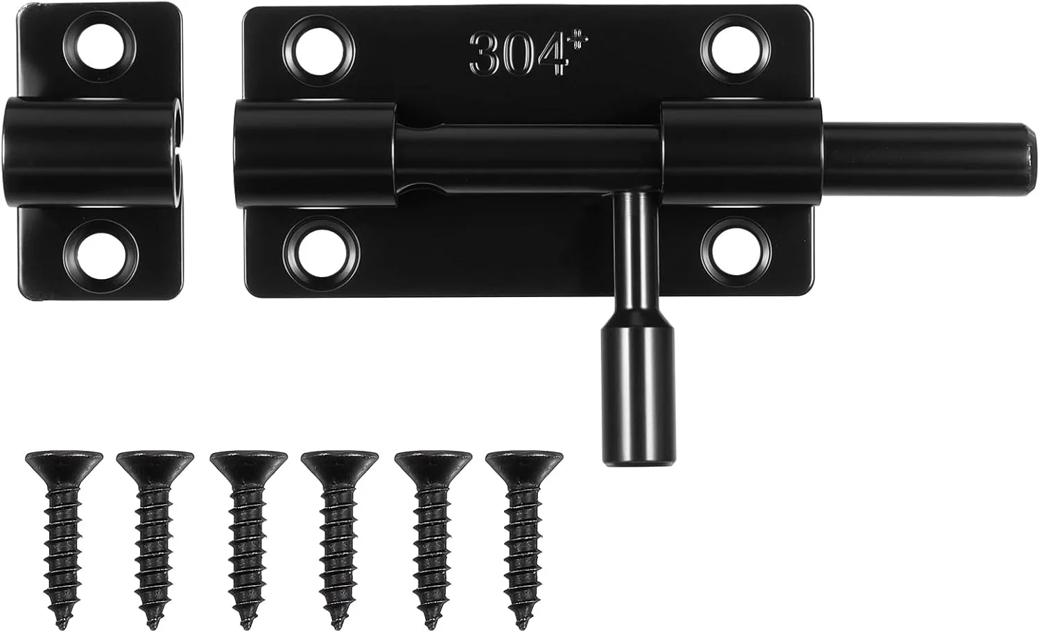 قفل زبانه ای کشویی استیل 304، قفل درب دو طرفه مشکی 3 اینچی برای درب های داخلی، سرویس بهداشتی، انبار، حصار، گاراژ، اتاق حیوانات خانگی، قفل امنیتی سنگین با سوراخ قفل قفل زبانه ای کشویی استیل 304، قفل درب دو طرفه مشکی 3 اینچی برای درب های داخلی، سرویس بهداشتی، انبار، حصار، گاراژ، اتاق حیوانات خانگی، قفل امنیتی سنگین با سوراخ قفل