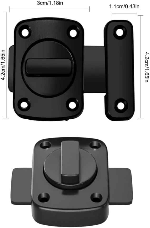 قفل چرخشی دو عددی، قفل درب استیل ضد زنگ، محافظت ضد سرقت، قفل چرخشی درب برای درهای مختلف حمام، کمد و غیره (مشکی)
