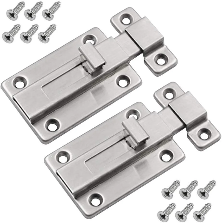 قفل زبانه ای درب استیل ضد زنگ 3 اینچی، قفل کشویی استوانه ای برای انواع درب های داخلی (2 عدد) قفل زبانه ای درب استیل ضد زنگ 3 اینچی، قفل کشویی استوانه ای برای انواع درب های داخلی (2 عدد)