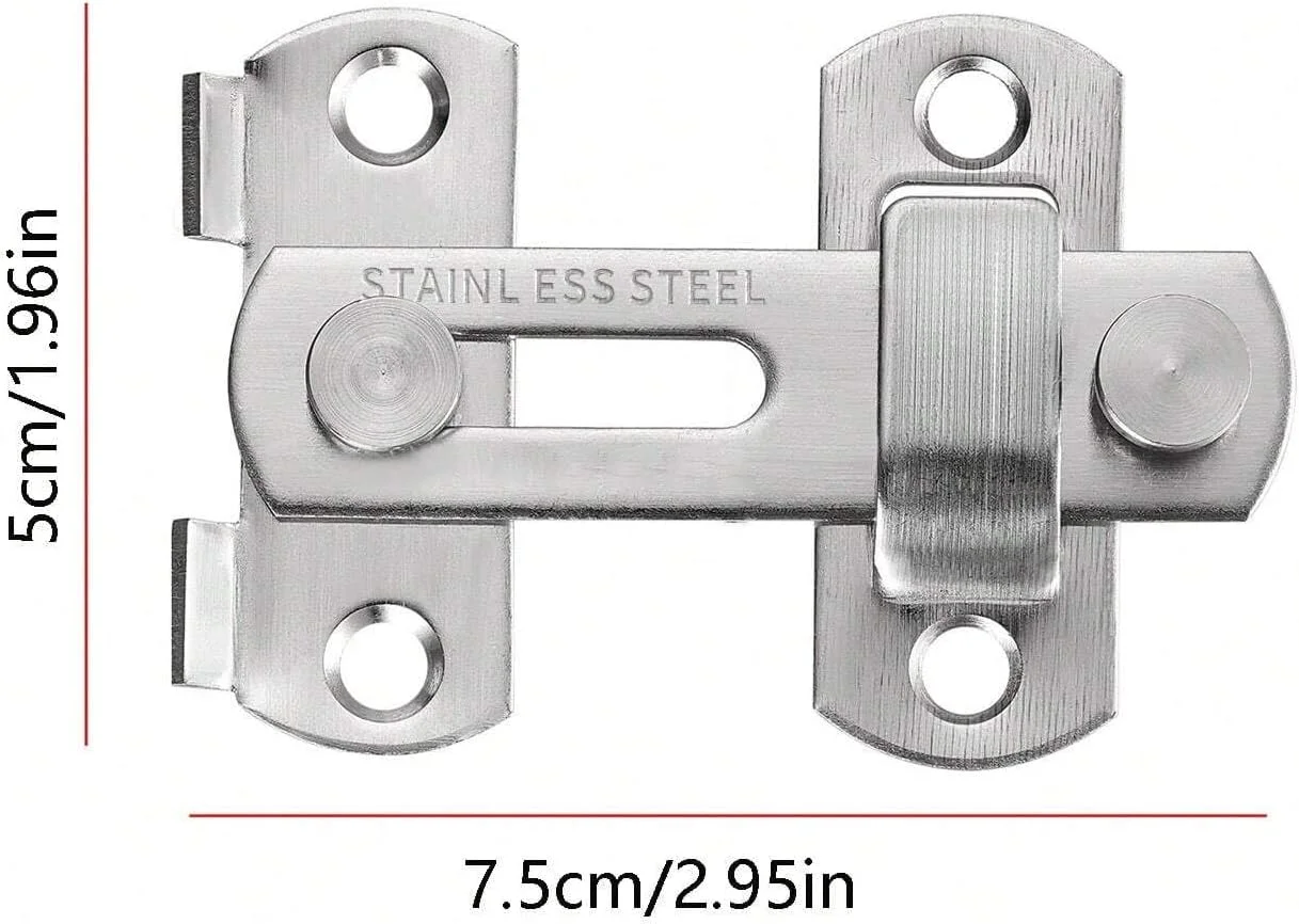 زبانه درب استیل ضد زنگ با پیچ، قفل ایمنی حمام، قفل های ایمنی، ضد سرقت، برای سوله، قفس حیوانات خانگی و درب انبار