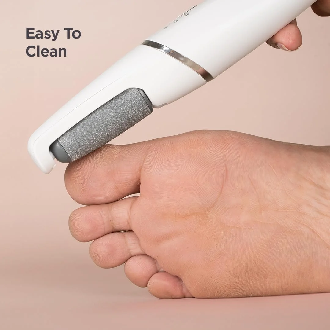 سوهان پدیکور شارژی FURR | از بین برنده پوست مرده پا | 2 حالت سرعت | 2 سری غلتکی برای لایه برداری | 1 سال گارانتی | 1 ساعت عمر باتری | مقاوم در برابر آب