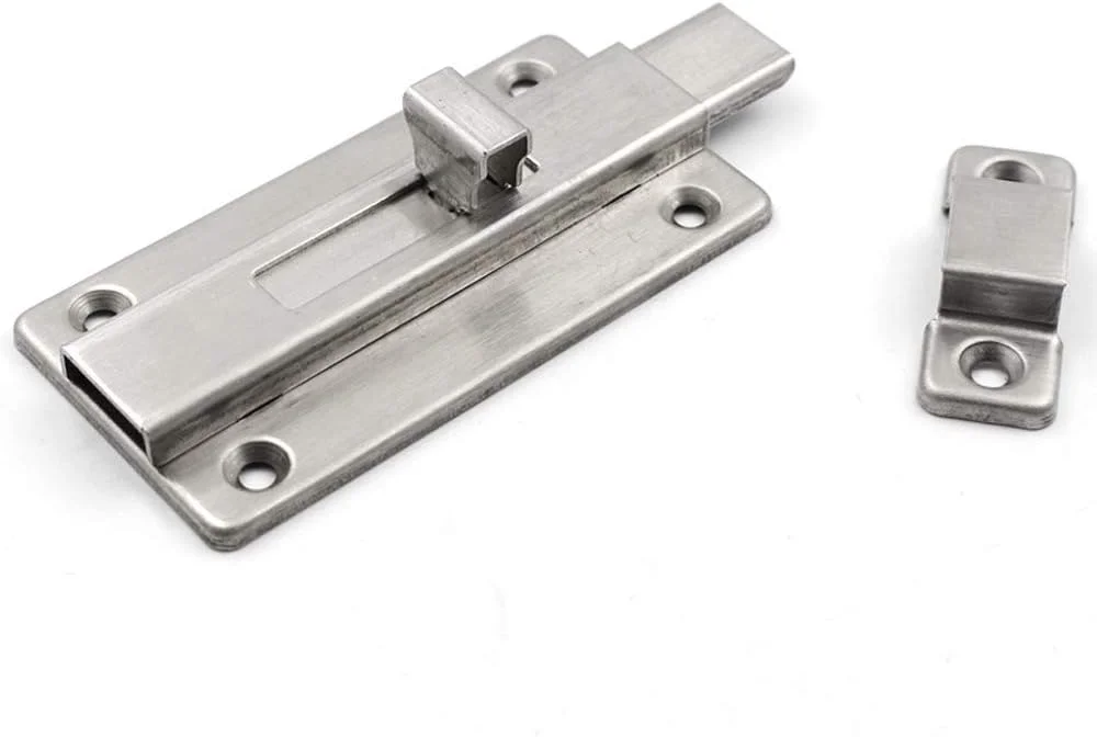 قفل زبانه ای درب استیل ضد زنگ 3 اینچی، قفل کشویی استوانه ای نصب شده برای انواع درب های داخلی (1 عدد)