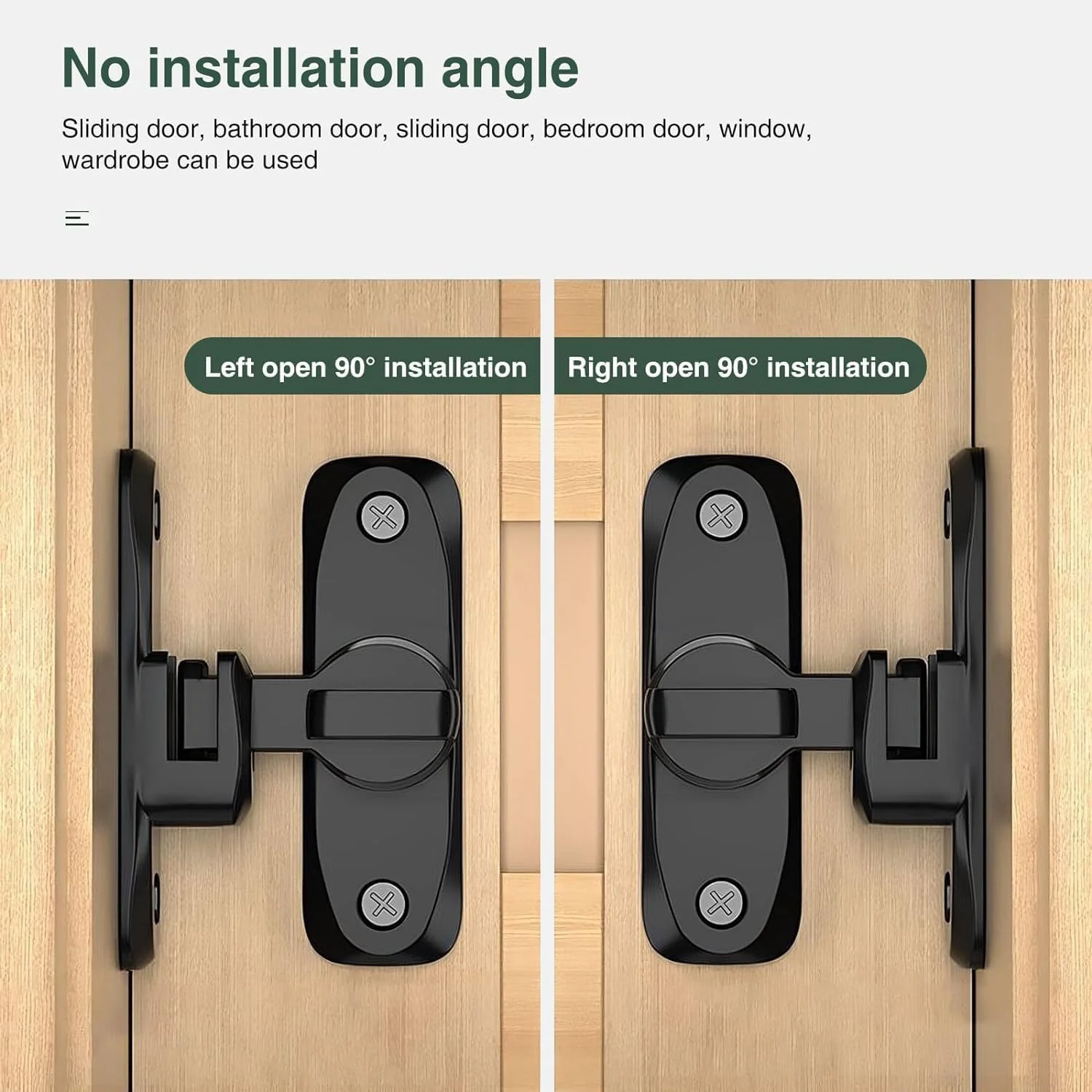 قفل کشویی درب فنری X، قفل استیل ضد زنگ 90 درجه، قفل ایمنی درب انبار کشویی، درب زاویه راست خمیده، قفل پیچ و مهره درب سنگین مناسب برای باغ، حمام، فضای باز
