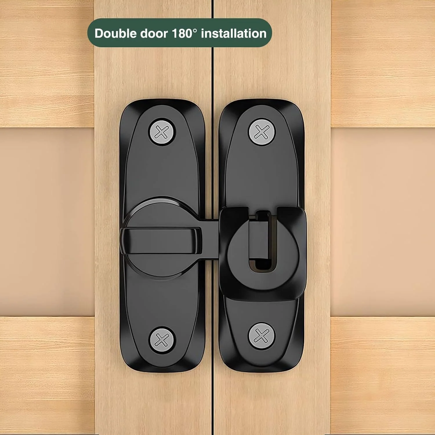 قفل کشویی درب فنری X، قفل استیل ضد زنگ 90 درجه، قفل ایمنی درب انبار کشویی، درب زاویه راست خمیده، قفل پیچ و مهره درب سنگین مناسب برای باغ، حمام، فضای باز