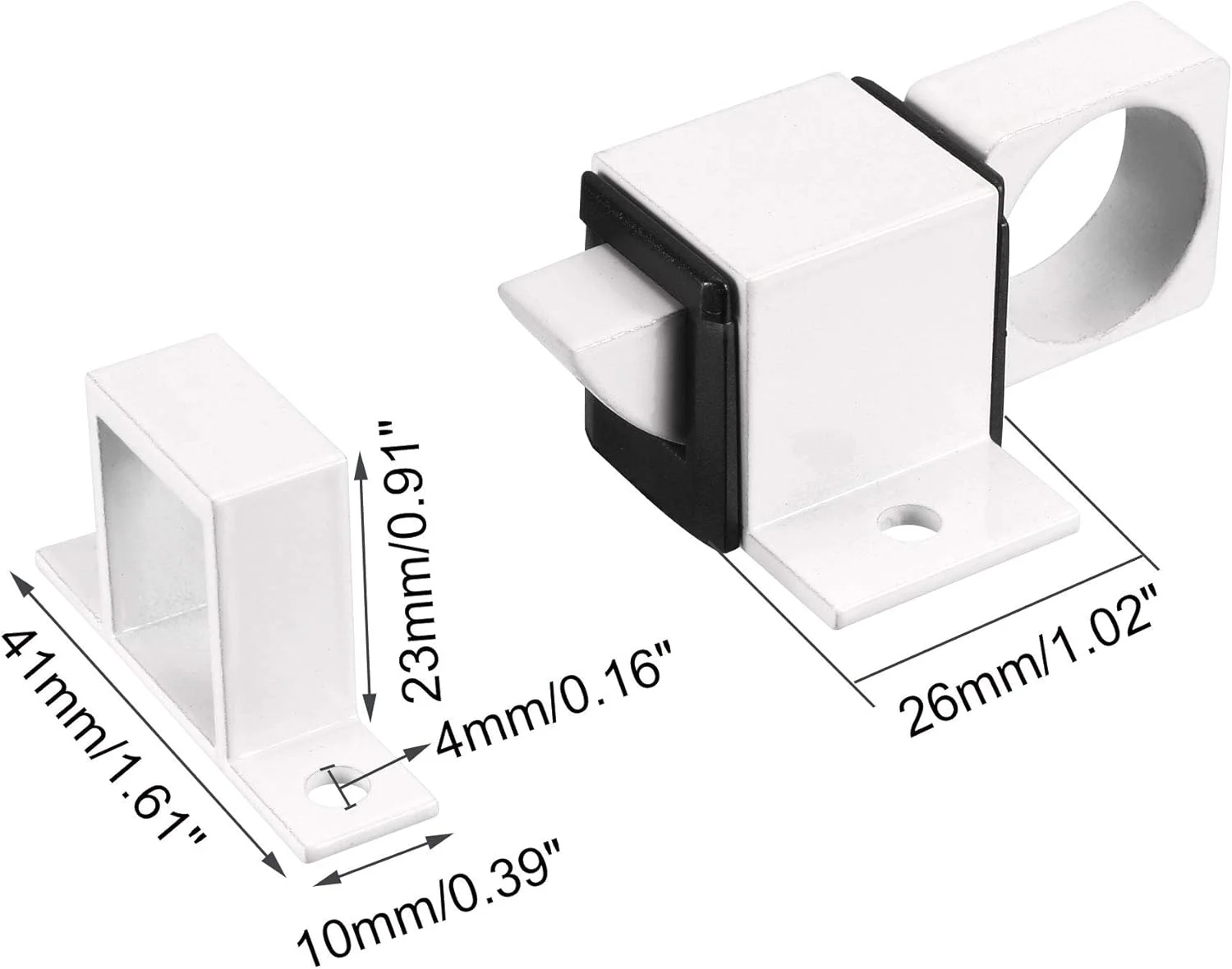 زبانه قفل درب، فنری خودکار، آلیاژ آلومینیوم، مناسب برای امنیت درب و پنجره (سفید)