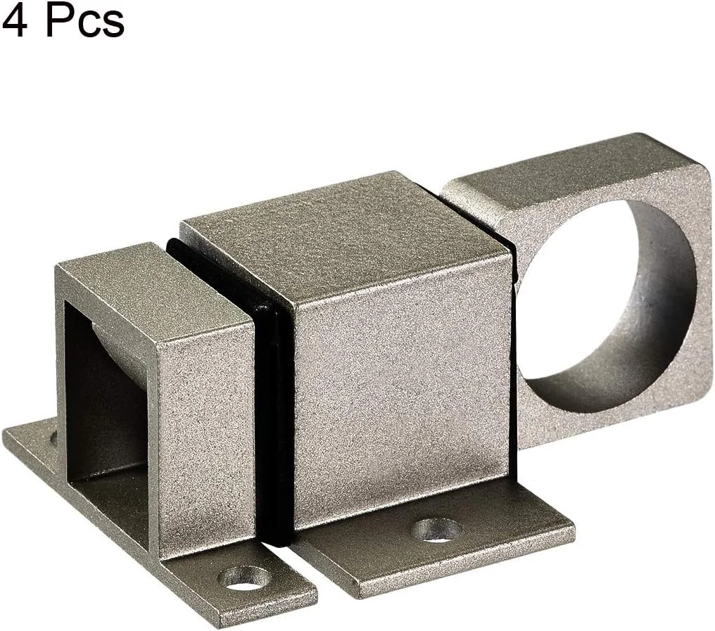 زبانه قفل درب، فنری خودکار آلومینیومی برای امنیت پنجره و دروازه، 4 عدد (خاکستری تیره)