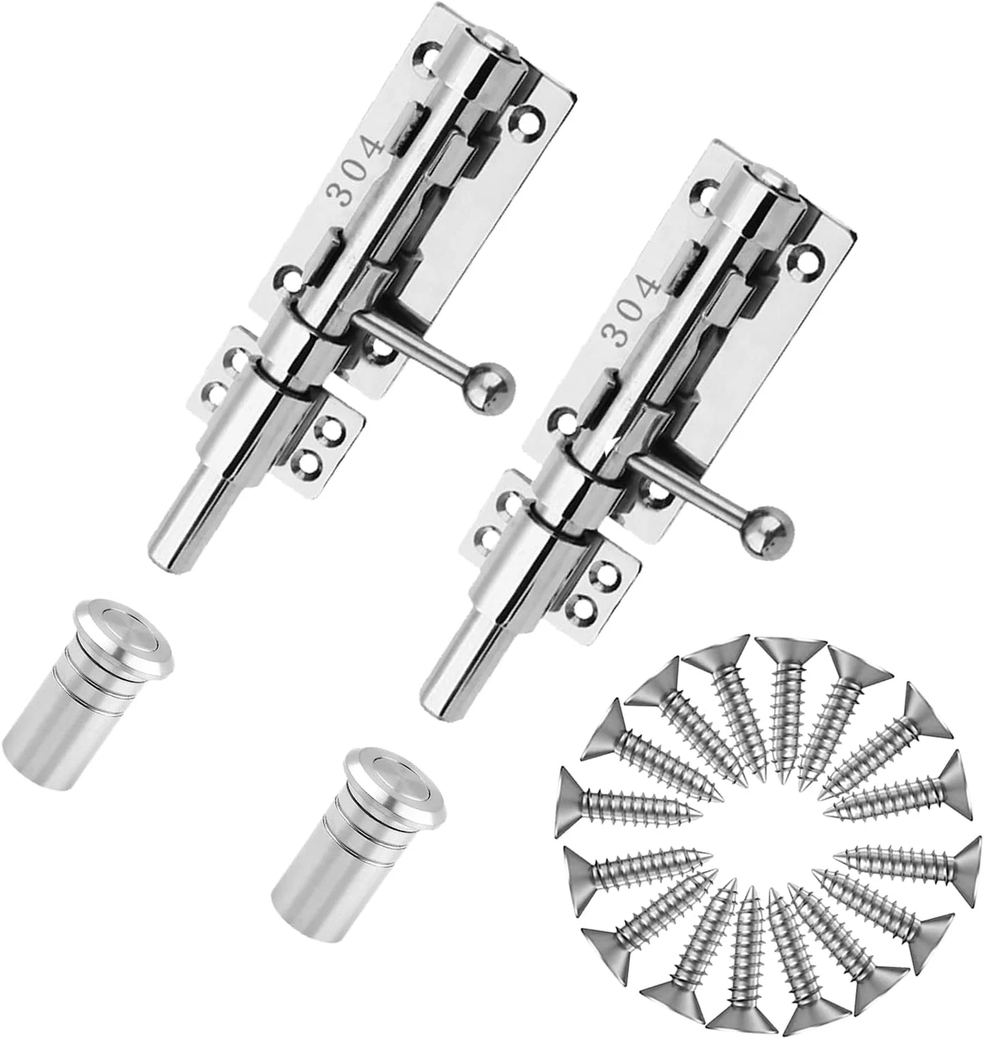 قفل کشویی درب، قفل محکم و بادوام ساخته شده از استیل ضد زنگ 304، قفل ایمنی تقویت شده به همراه جعبه محافظ گرد و غبار، مناسب برای درب انبار، حصار، و زیرزمین