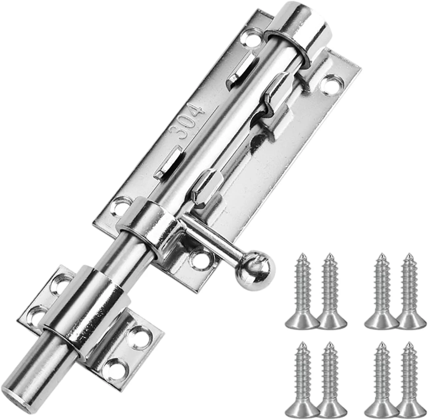 قفل زبانه کشویی 6 اینچی، قفل زبانه درب، قفل زبانه درب سنگین 304 فولاد ضد زنگ، قفل درب برای حمام، اتاق خواب، درب های باغ