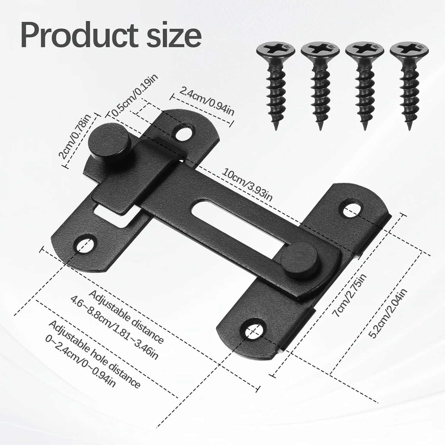 قفل درب کشویی 180 درجه، قفل کشویی درب، قفل درب استیل ضد زنگ، قفل ایمنی درب، قفل های مشکی درب برای انبار، پنجره، کابینت، گاراژ