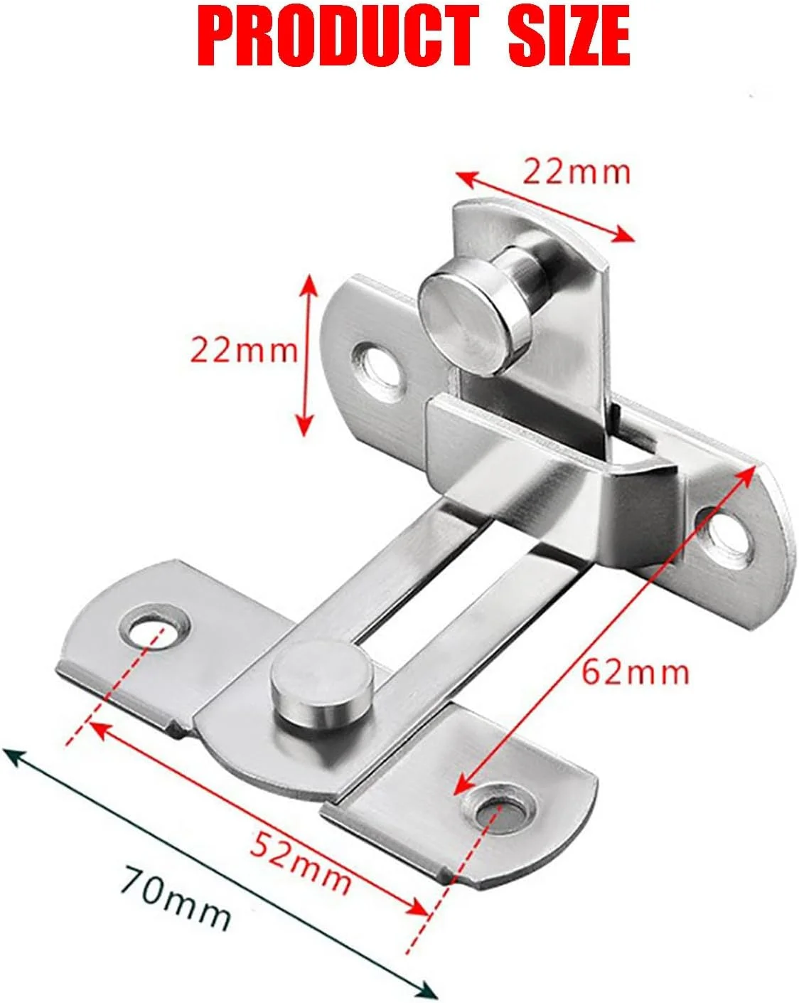 قفل درب کشویی 90 درجه، قفل کشویی درب استیل ضد زنگ، قفل درب زاویه راست خمیده برای انبار، باغ، فضای باز، گاراژ، کابینت شراب، کمد (نقره ای - 2 عدد) قفل درب کشویی 90 درجه، قفل کشویی درب استیل ضد زنگ، قفل درب زاویه راست خمیده برای انبار، باغ، فضای باز، گاراژ، کابینت شراب، کمد (نقره ای - 2 عدد)