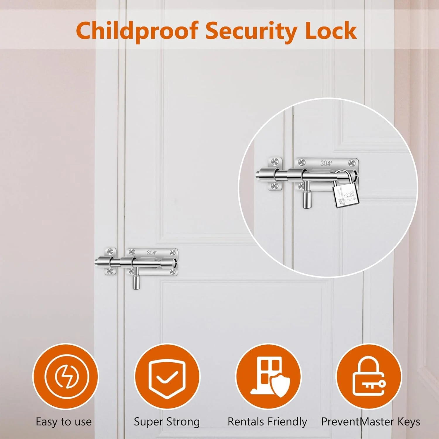 دو عدد قفل درب، قفل کشویی درب، قفل کوچک، قفل استیل ضد زنگ، قفل کشویی درب حیاط، قفل برای حمام، اتاق خواب، درب باغ، قفل