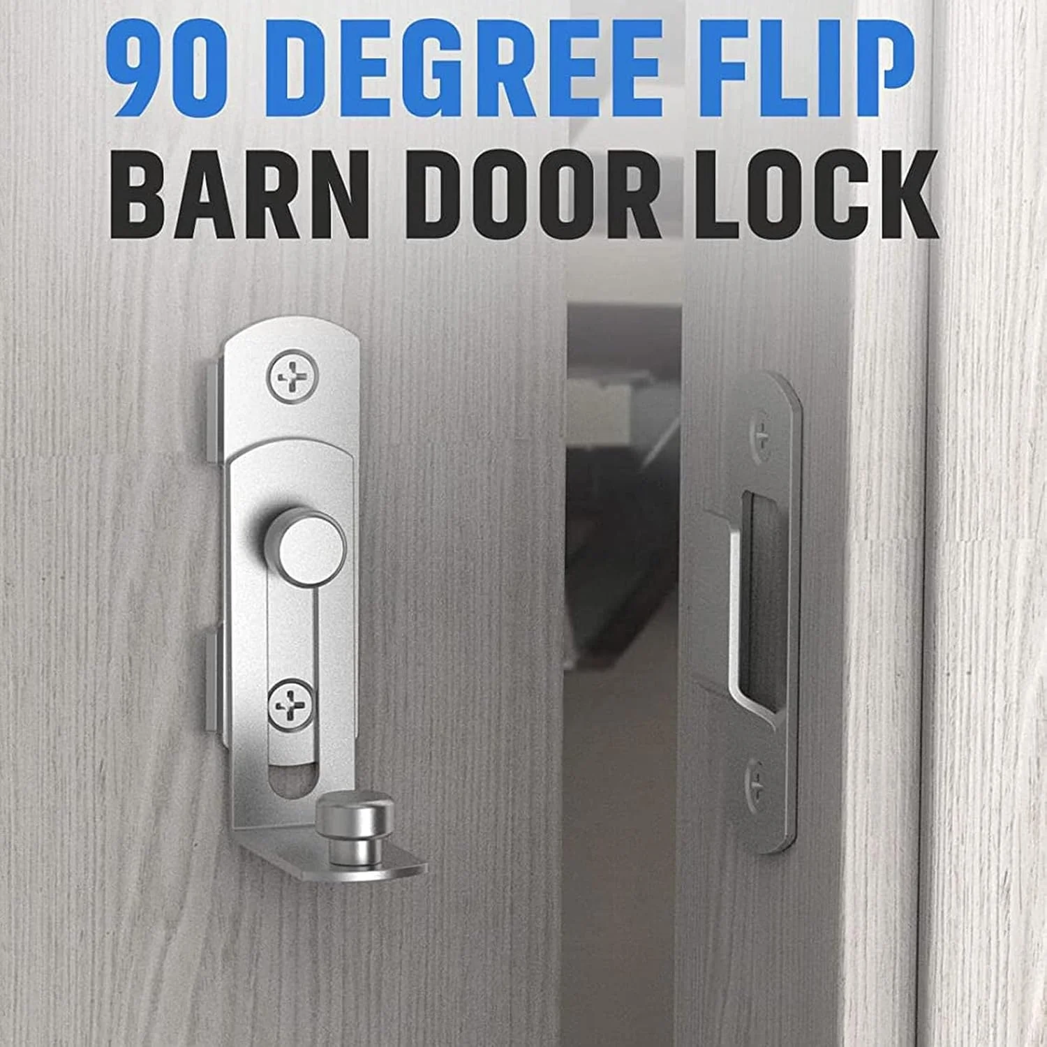 قفل درب کشویی 90 درجه، قفل کشویی درب استیل ضد زنگ، قفل درب زاویه راست خمیده برای انبار، باغ، فضای باز، گاراژ، کابینت شراب، کمد (نقره ای - 2 عدد) قفل درب کشویی 90 درجه، قفل کشویی درب استیل ضد زنگ، قفل درب زاویه راست خمیده برای انبار، باغ، فضای باز، گاراژ، کابینت شراب، کمد (نقره ای - 2 عدد)