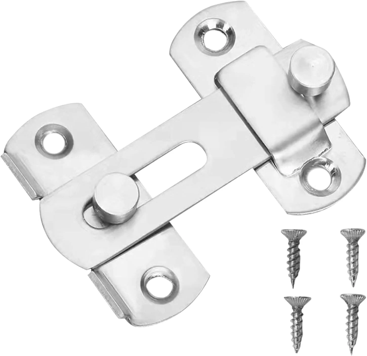 قفل درب کشویی انبار، قفل درب استیل ضد زنگ با مکانیزم کشویی چرخشی، قفل درب ایمنی سنگین برای حمام، پنجره، کابینت شراب، گاراژ بیرونی و درب های باغ