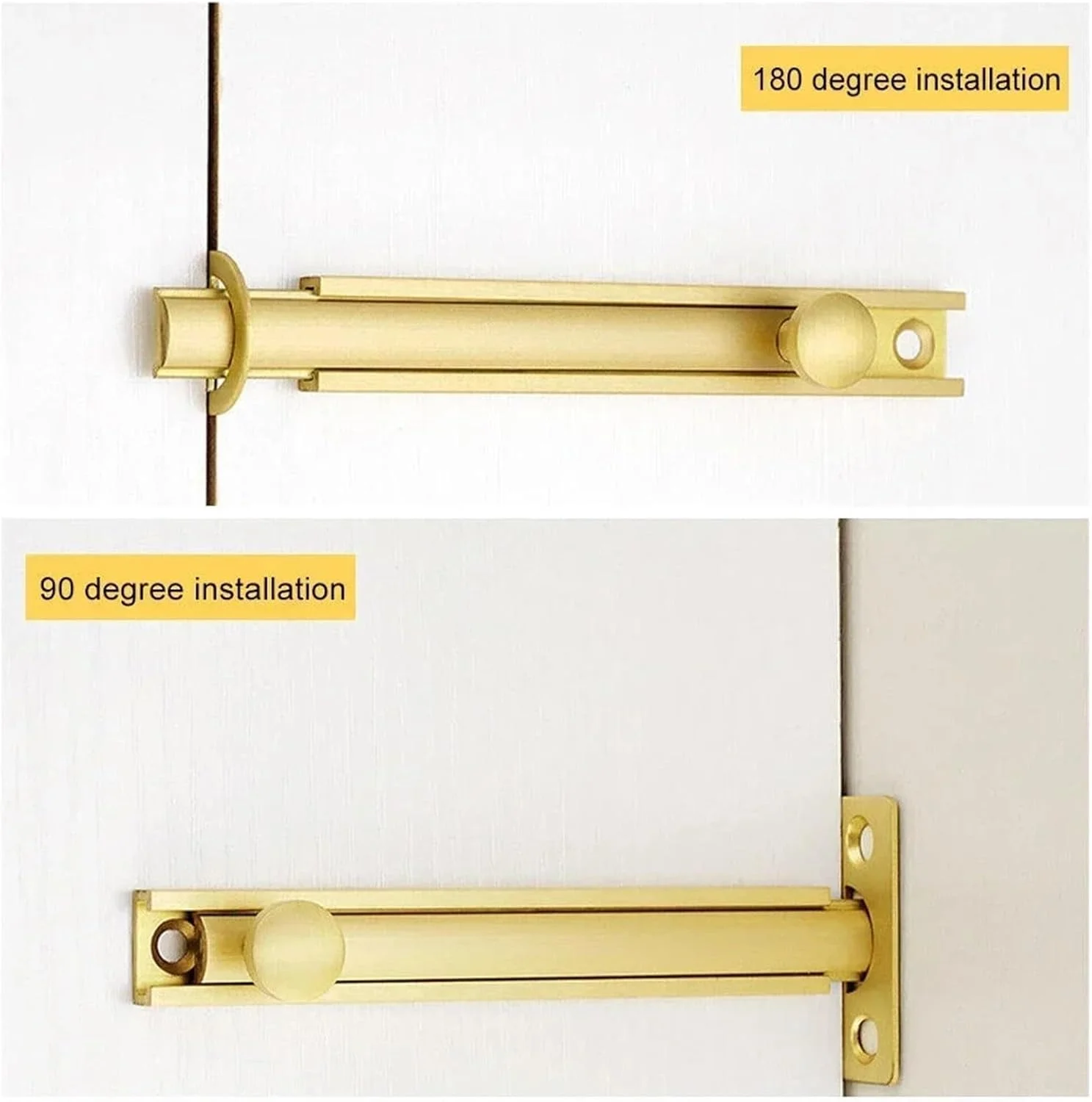 قفل زبانه درب، 8 عدد قفل کشویی درب انبار، سخت افزار امنیتی منزل برنجی با پیچ ضد سرقت برای پنجره ها و درب های فرورفته، دروازه های همسطح (طلایی 2 اینچ)