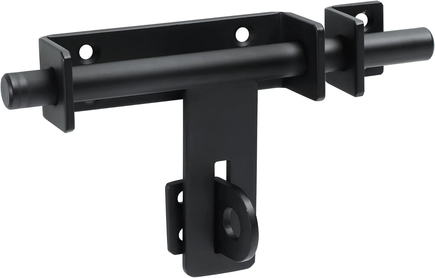 قفل زبانه کشویی دو طرفه سنگین Silk Route - قفل بشکه ای ایمن برای دروازه ها و درها | فولاد ضد زنگ بادوام SUS304، روکش مشکی | ایده آل برای ایمنی و امنیت درب حصار