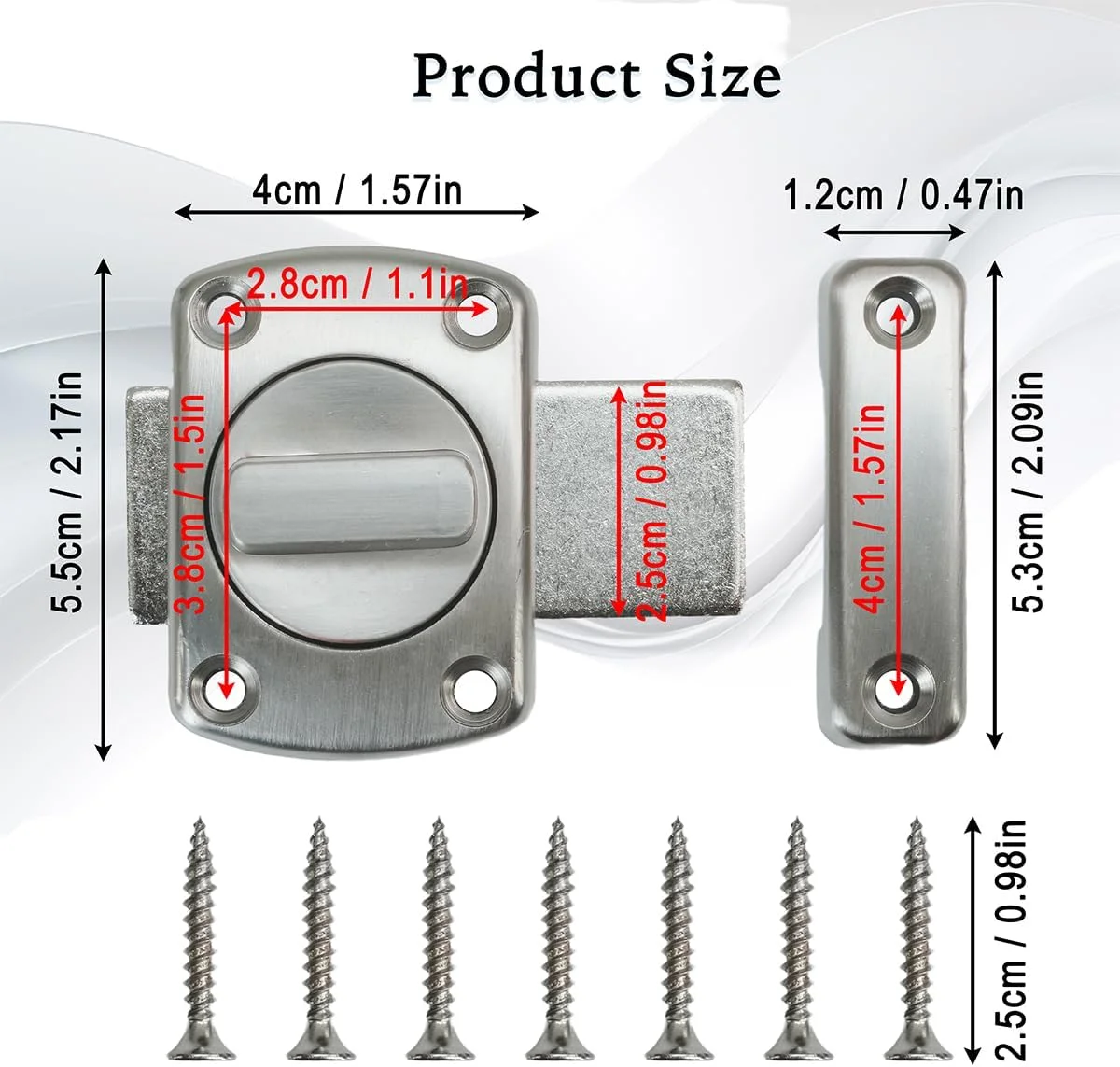 قفل چرخشی درب Selyse، بسته 2 عددی قفل چرخشی، قفل درب ضد سرقت استیل ضد زنگ با پیچ برای درب حمام، درب کابینت (نقره ای) قفل چرخشی درب Selyse، بسته 2 عددی قفل چرخشی، قفل درب ضد سرقت استیل ضد زنگ با پیچ برای درب حمام، درب کابینت (نقره ای)