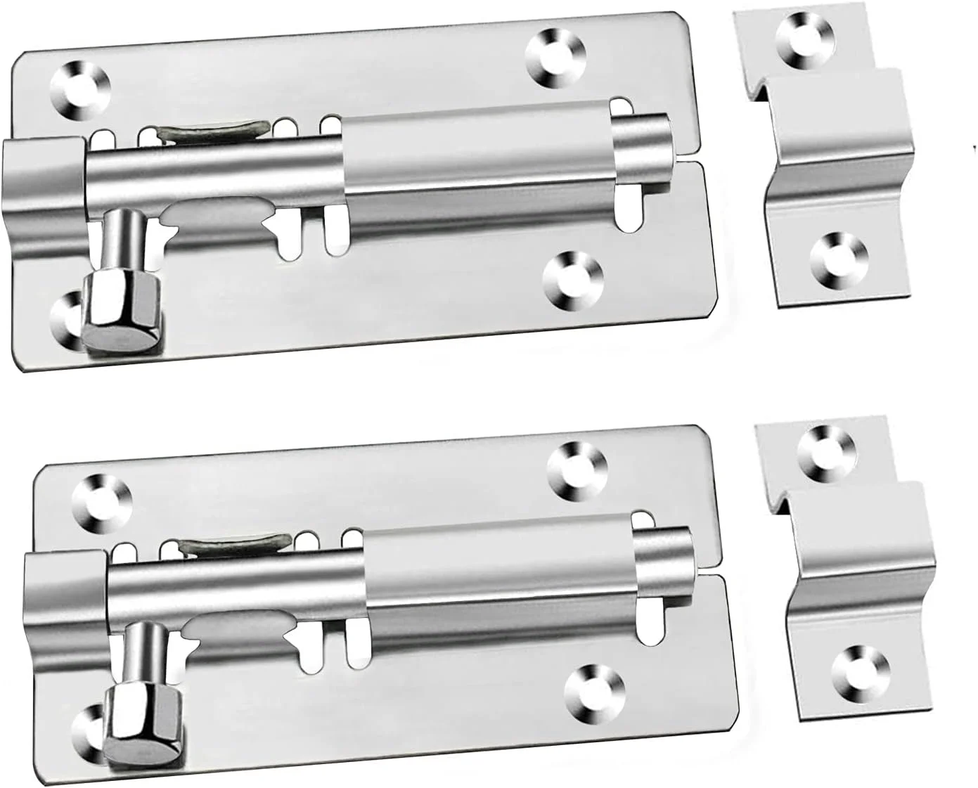 قفل درب کشویی NC، 2 عدد قفل زبانه امنیتی درب، قفل زبانه کشویی 3 اینچی با پیچ، قفل درب کشویی استیل ضد زنگ - مناسب برای حمام، توالت، سوله، دوش، اتاق خواب، باغ قفل درب کشویی NC، 2 عدد قفل زبانه امنیتی درب، قفل زبانه کشویی 3 اینچی با پیچ، قفل درب کشویی استیل ضد زنگ - مناسب برای حمام، توالت، سوله، دوش، اتاق خواب، باغ