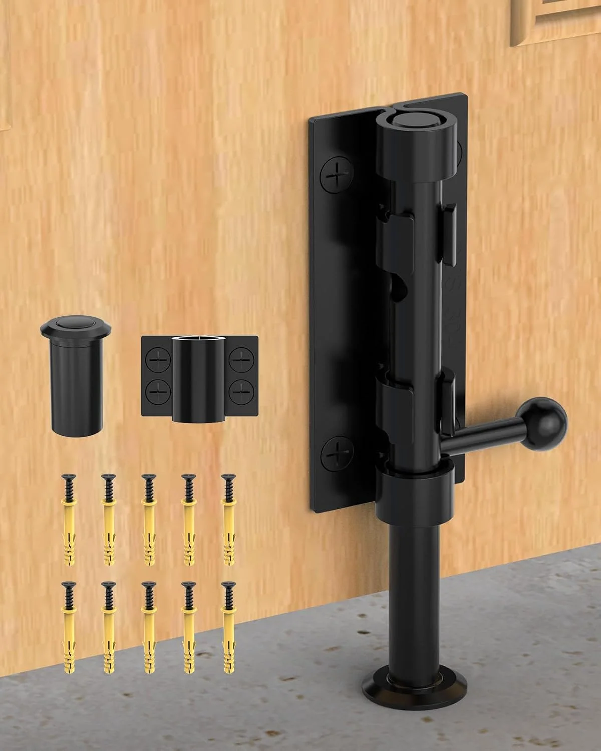 قفل زبانه کشویی امنیتی درب 6 اینچی، قفل درب کشویی سنگین 304 فولاد ضد زنگ، سخت افزار قفل زبانه کشویی حصار برای حیاط حصار چوبی انبار (مشکی - 1 عدد) قفل زبانه کشویی امنیتی درب 6 اینچی، قفل درب کشویی سنگین 304 فولاد ضد زنگ، سخت افزار قفل زبانه کشویی حصار برای حیاط حصار چوبی انبار (مشکی - 1 عدد)