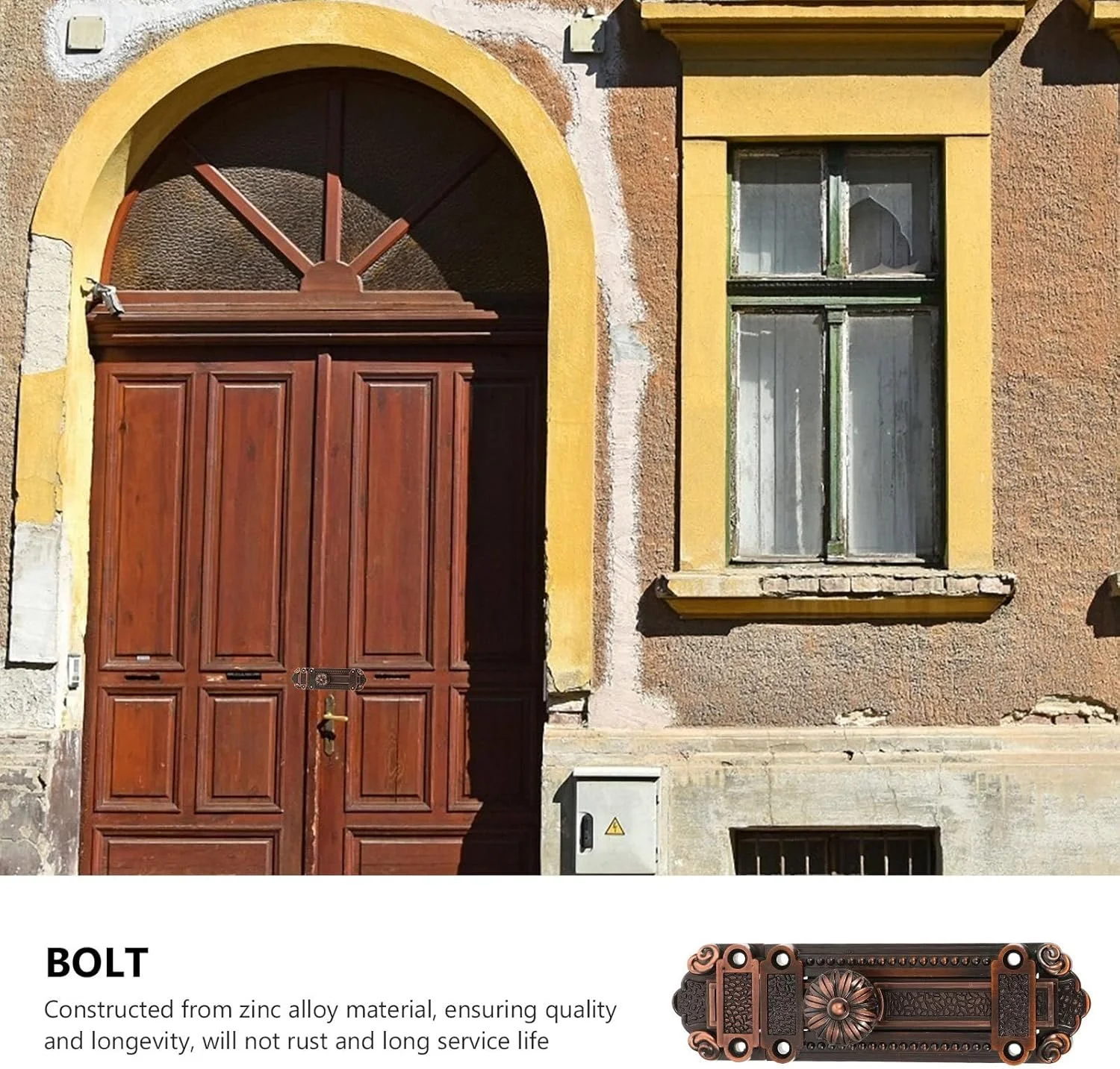 قفل کشویی امنیتی یک عددی، قفل درب آلیاژ روی، قفل زبانه درب، قفل امنیتی بشکه ای، قفل امنیتی قدیمی، سخت افزار درب سنگین مبلمان تزئینی قرمز عتیقه