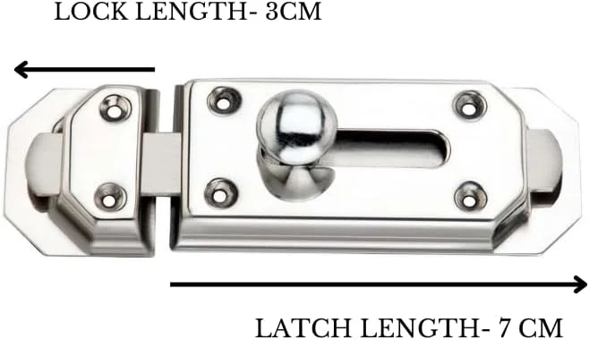 قفل زبانه ای استیل ضد زنگ 4 اینچی سردار | قفل اهرمی | قفل درب | مناسب برای خانه/حمام/آشپزخانه/دفتر (4 عدد)