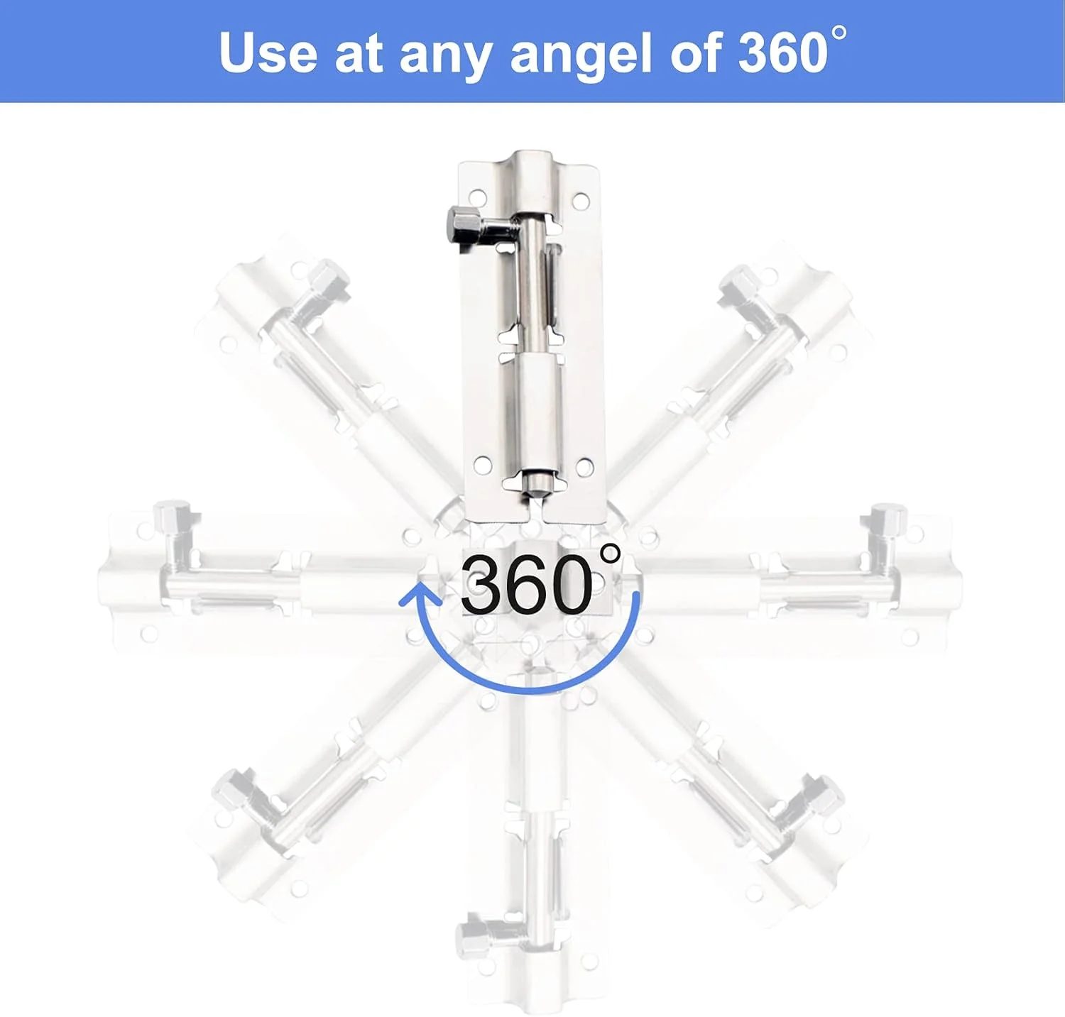 بسته 6 عددی قفل زبانه درب، قفل های کشویی امنیتی، قفل زبانه کشویی استوانه ای با پیچ، قفل های زبانه ای درب نصب شده سطحی برای حمام، توالت، سوله، دوش، اتاق خواب (3 اینچ)