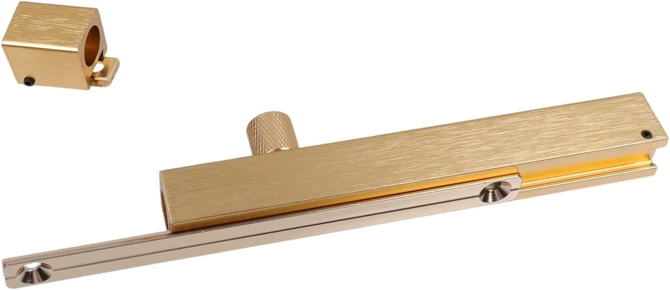 قفل درب کشویی آلومینیومی Savagrow، 14.6 سانتی‌متری، به همراه پیچ‌گوشتی، مناسب برای درب‌های حیاط، درب‌های انبار، نرده‌های چوبی و غیره، طلایی