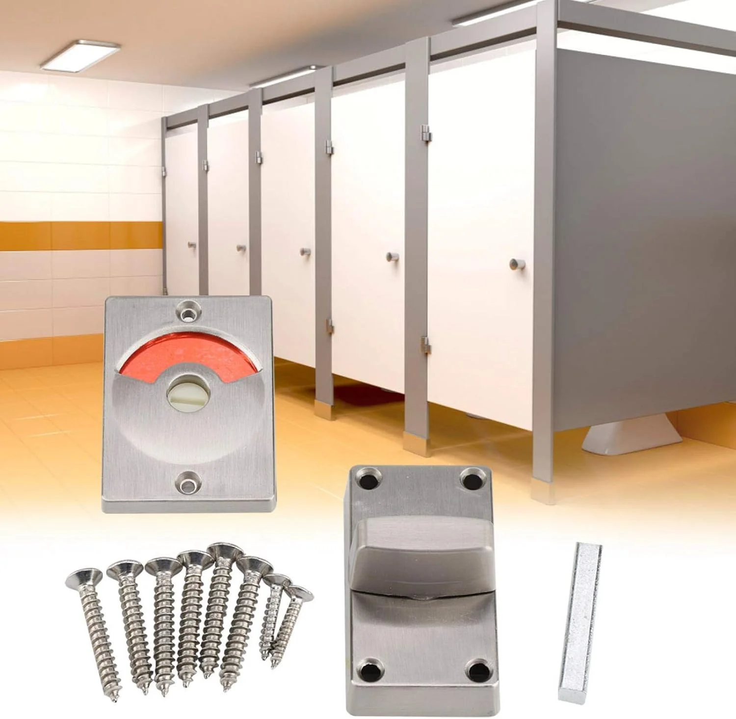 قفل چرخشی درب، قفل زبانه درب حمام از جنس استنلس استیل 304، قفل زبانه دروازه، قفل درب، سخت افزار سرویس بهداشتی و توالت