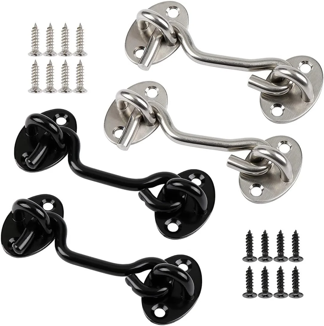 بسته 4 عددی قفل چشمی و قلاب حریم خصوصی REVHQ، قفل درب انبار 3 اینچی برای قفل درب، نگهدارنده بی صدای تکیه گاه پنجره، قلاب کابین استیل ضد زنگ و قفل چشمی، نقره ای و مشکی بسته 4 عددی قفل چشمی و قلاب حریم خصوصی REVHQ، قفل درب انبار 3 اینچی برای قفل درب، نگهدارنده بی صدای تکیه گاه پنجره، قلاب کابین استیل ضد زنگ و قفل چشمی، نقره ای و مشکی