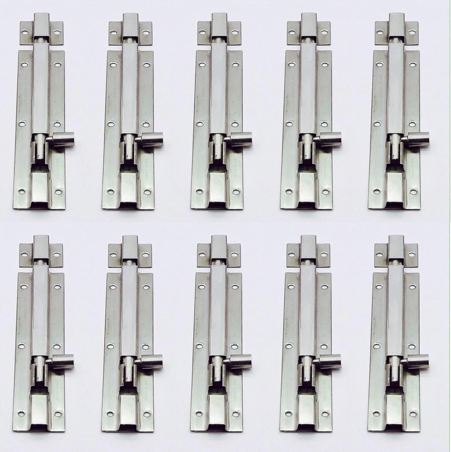 نگهدارنده (قفل و سخت افزار ساخت علیگر) قفل اهرمی/زبانه درب استیل ضد زنگ فوق سنگین 6 اینچ (10 میلی متر) روکش استیل و کروم - مجموعه 10 عددی نگهدارنده (قفل و سخت افزار ساخت علیگر) قفل اهرمی/زبانه درب استیل ضد زنگ فوق سنگین 6 اینچ (10 میلی متر) روکش استیل و کروم - مجموعه 10 عددی