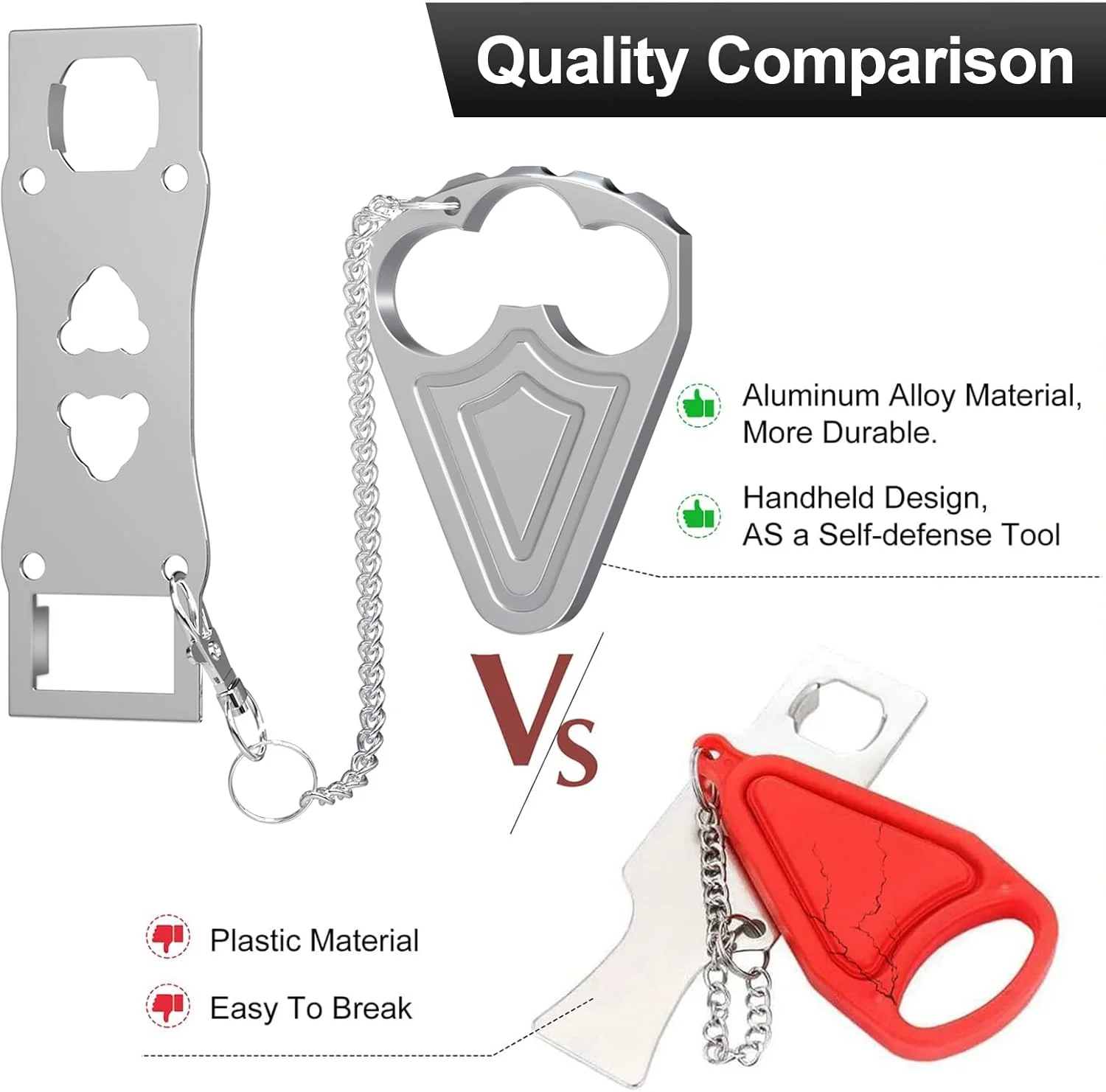 قفل درب قابل حمل برای ایمنی درب هتل - قفل درب فلزی هتل برای امنیت مسافران - قفل و بست درب مسافرتی برای ایمنی بیشتر و جلوگیری از ورود غیرمجاز، نقره ای