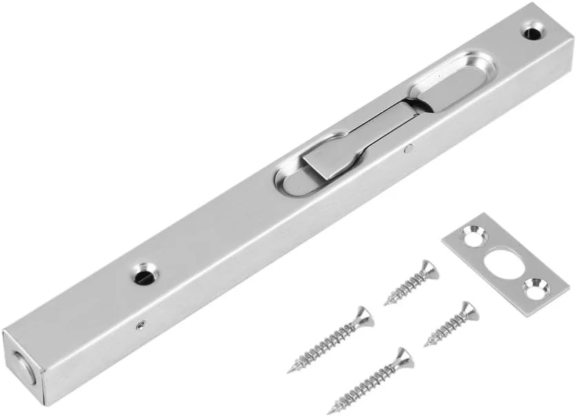 قفل زبانه درب POOWO، فولاد ضد زنگ 304، قفل همسطح درب، اهرم امنیتی، قفل زبانه دروازه به همراه صفحه و پیچ قفل زبانه درب POOWO، فولاد ضد زنگ 304، قفل همسطح درب، اهرم امنیتی، قفل زبانه دروازه به همراه صفحه و پیچ